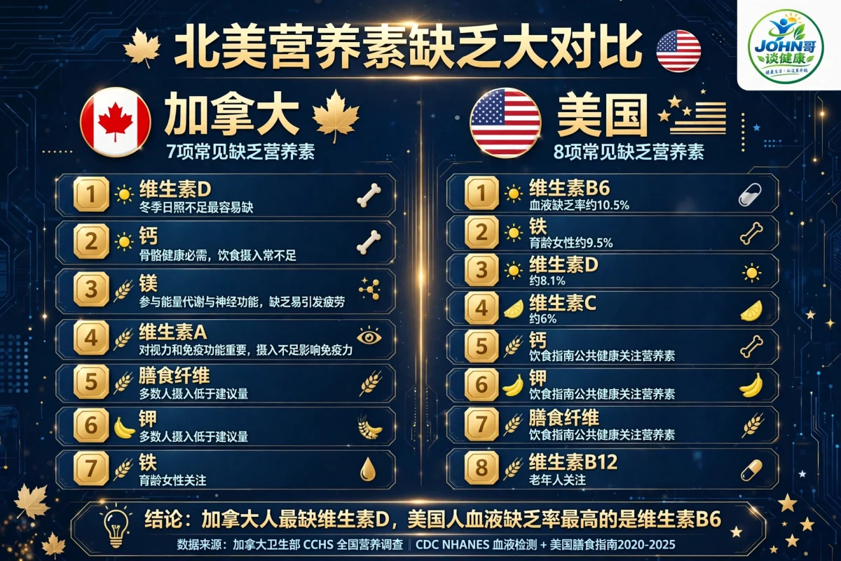 北美营养素缺乏大对比｜你中了几条？
